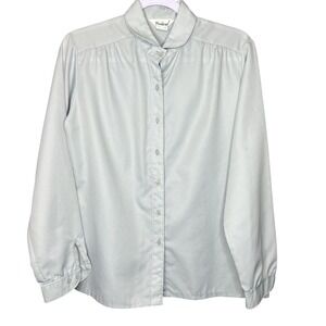 Vintage Gailord Blouse 14 Secretary Dacron Polyester Long Sleeve Button Up